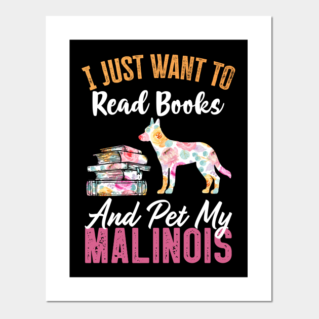 Funny Dog & Books Lovers Gift I Just Want to Read Books and Pet My